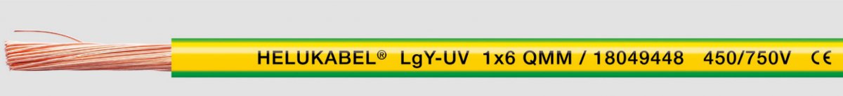 LgY-UV 450/750 V przewód jednożyłowy żółto-zielony odporny na UV Helukabel